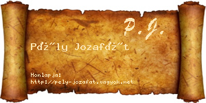 Pély Jozafát névjegykártya